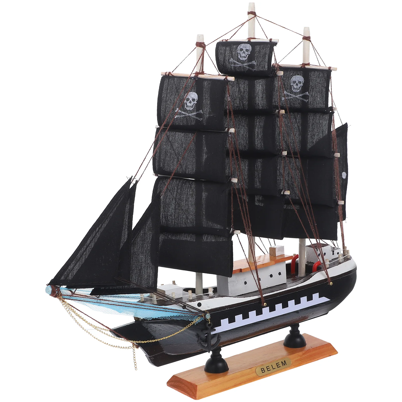 

Nautical Tabletop Decor 33cm Pirate Wooden Sailing Ship Model Toy Beach Child Sailboat