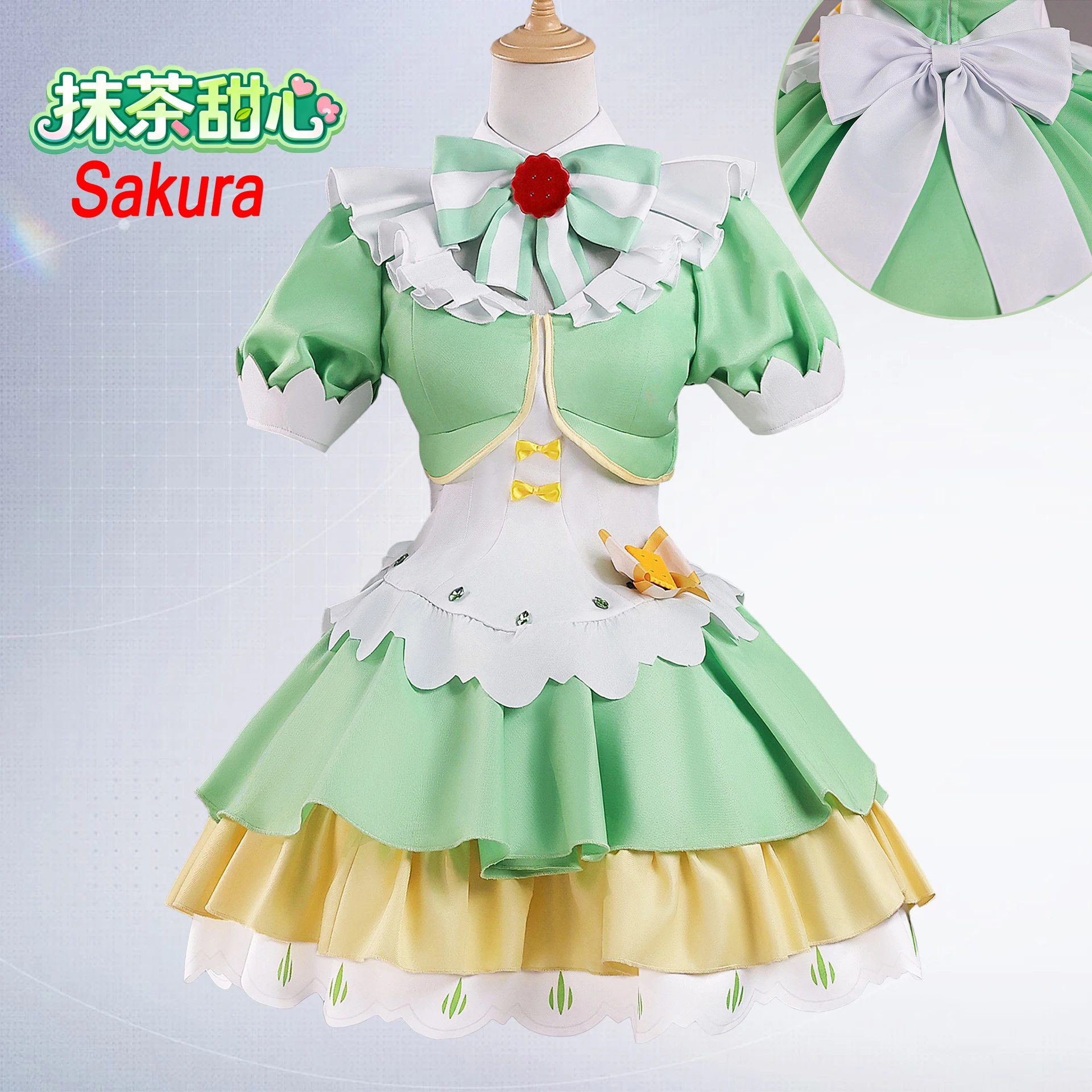 

Game Valor Daji Cosplay Lovely Matcha Green Maid Coffee Daji Sweetheart Star Arena of Uniform Female Lolita Halloween Costume