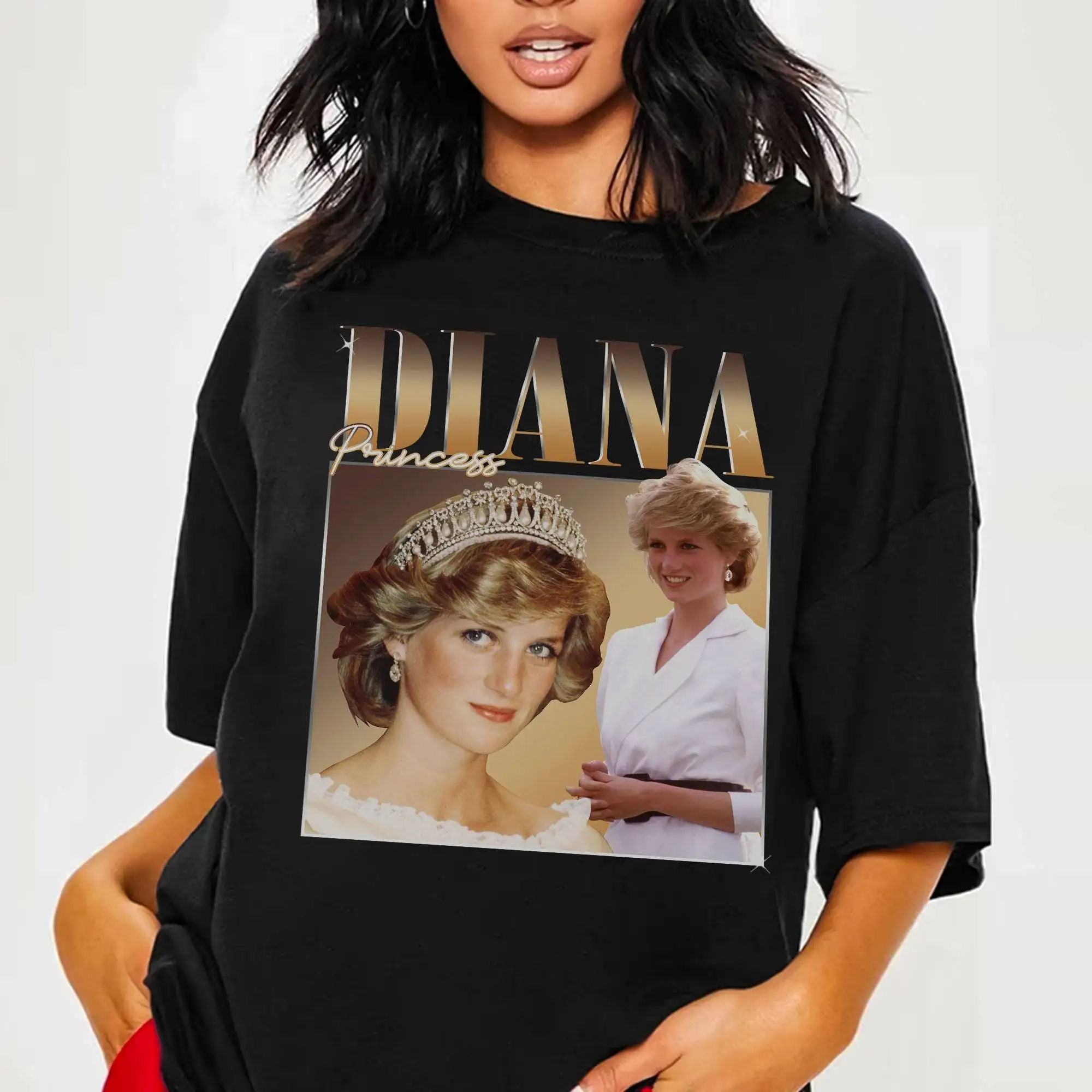 Diana Princess T Shirt Vintage Bootleg of Wales