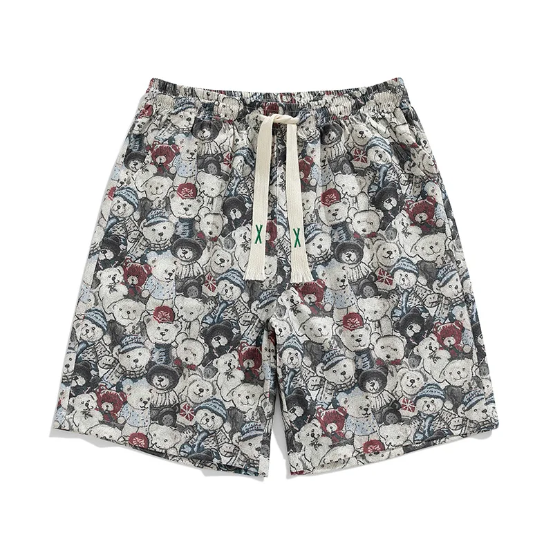 

Новые летние дышащие удобные повседневные шорты, мужские прямые шорты с цветочным принтом, свободные спортивные эластичные шорты, мужские шорты