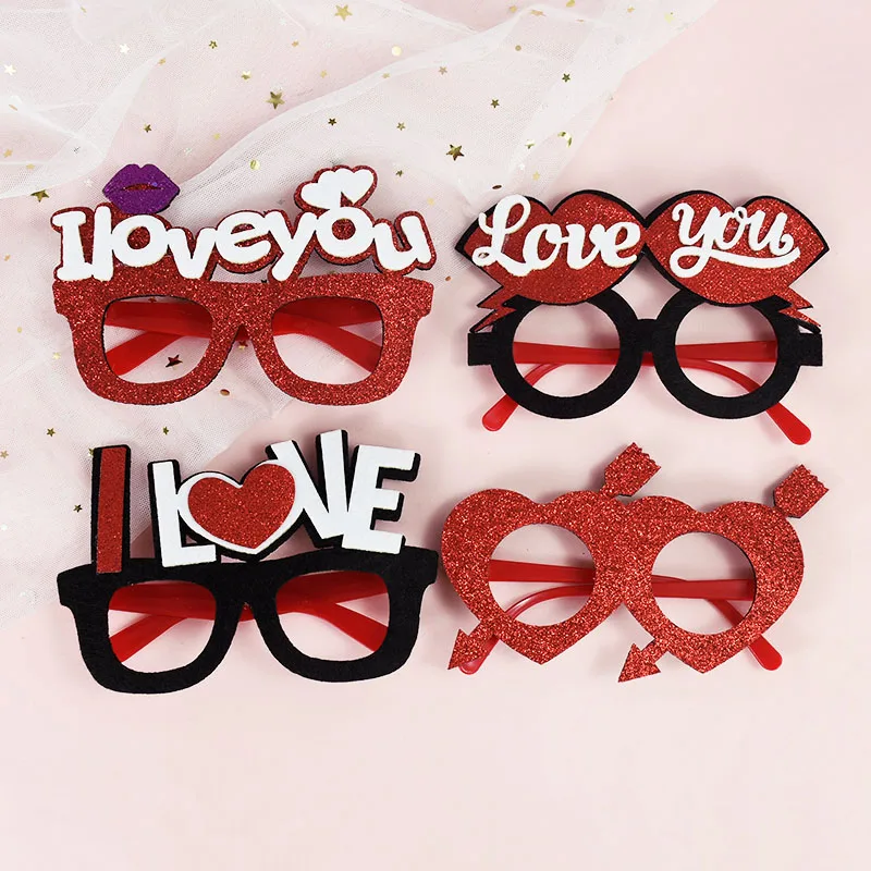 1Pc Party Glasses Valentine's Day Love Sunglasses Wedding Photo Booth Props Decorations Bachelorette Party Valentines Supplies 7