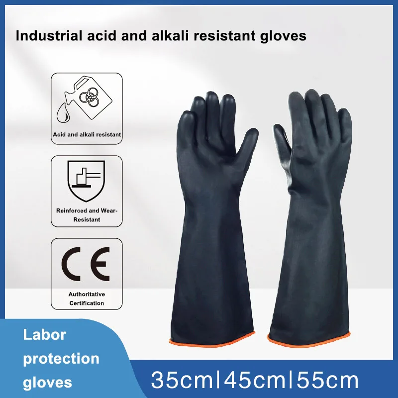 14"-22" Heavy Duty Chemical Resistant Gloves Latex Gloves Acid Alkali And Oil Chemical Resistant Industry Work Gloves