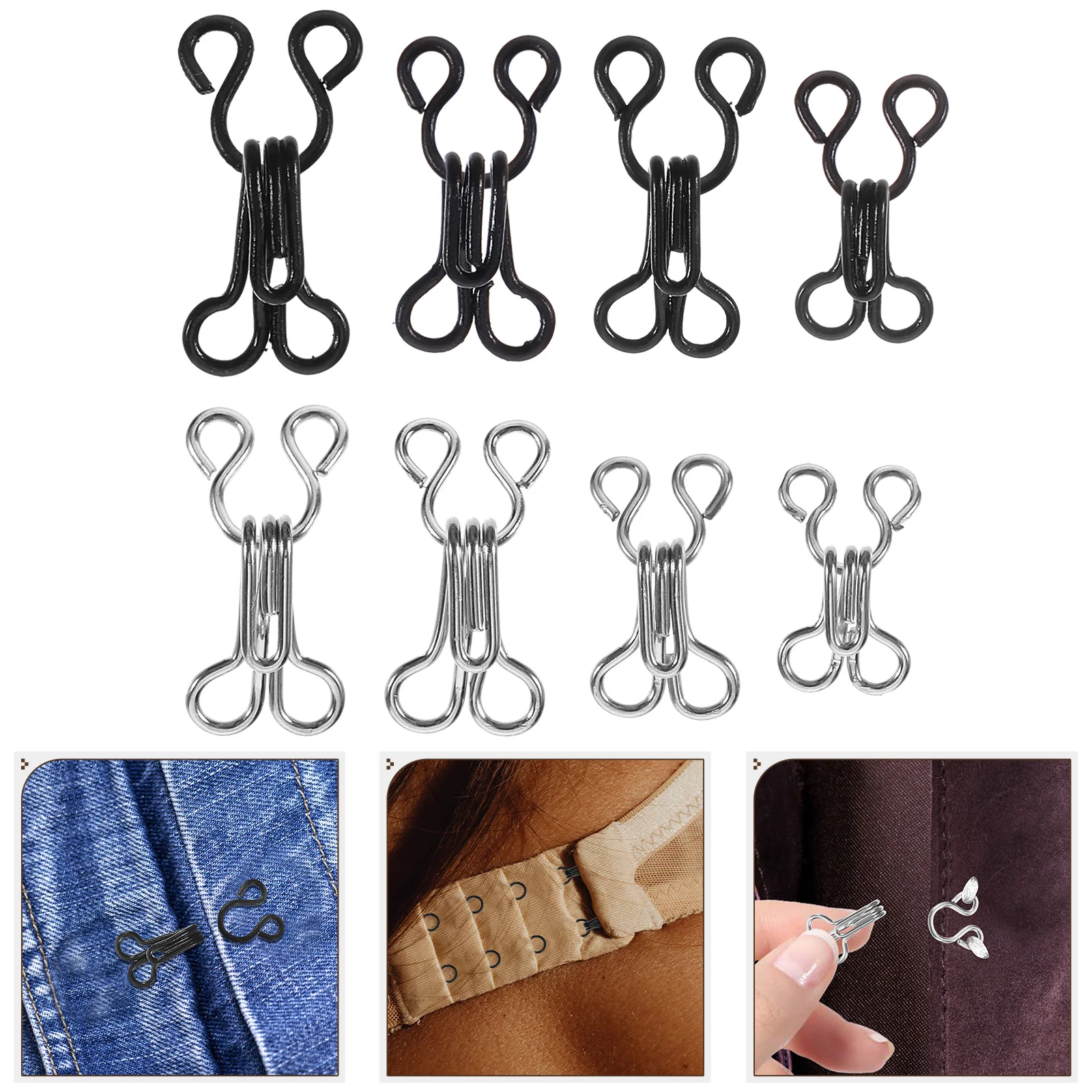 50 Pcs Clothing Hardware Connector Buckle Eye Sewing Closure Invisible Closures Hooks