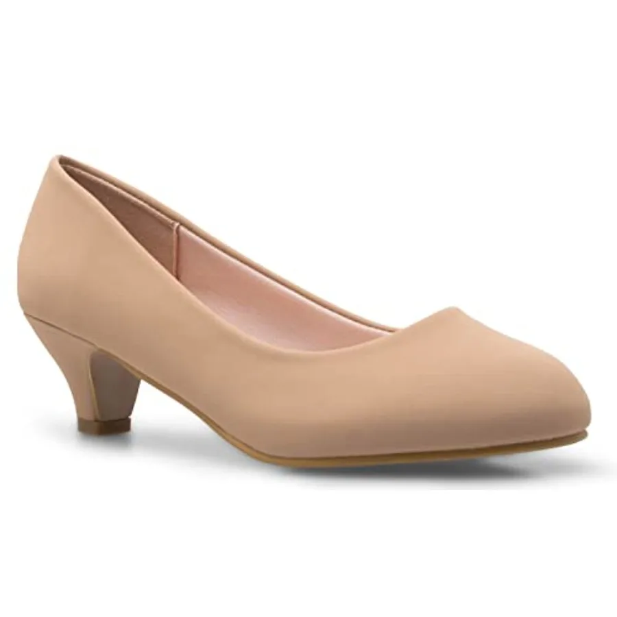 Zapatos de Tacón Bajo Olivia K para Mujer, Clásicos, Cerrados, con Tacón de Gatito, para Vestir, Trabajar, Fiestas