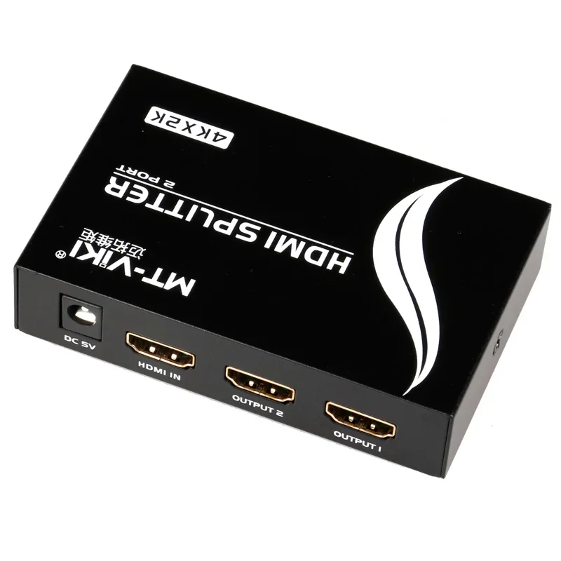 4K 60Hz HDMI Splitter 1 In 2 Out, MT-VIKI 1 Computer 2 Monitor + Power Adapter 4K HDMI Splitter 1x2 For Dual Monitors