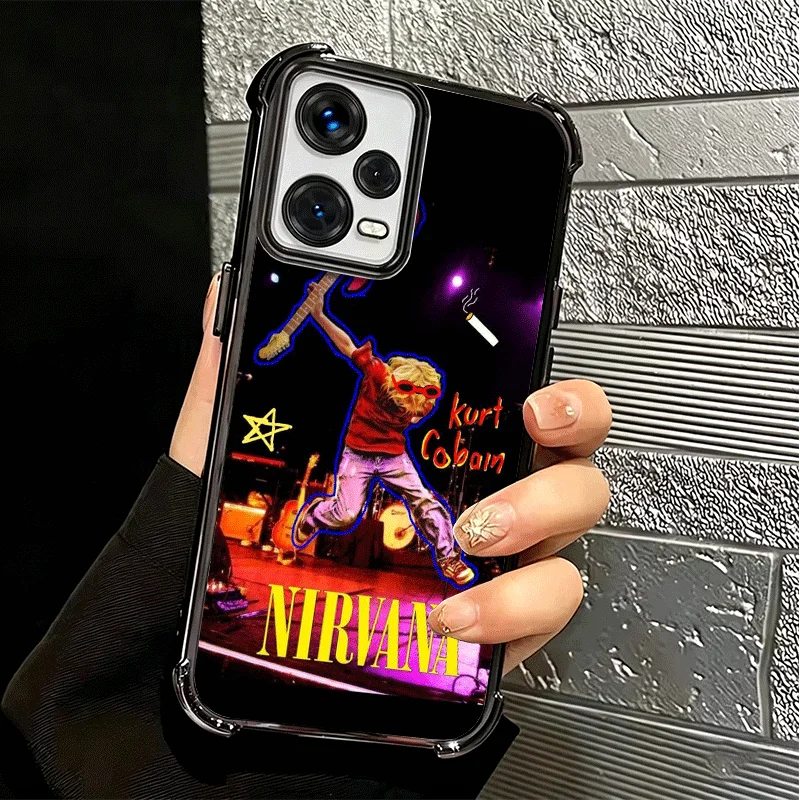 Retro Singer Kurt Cobain Soft Phone Case For Xiaomi Redmi Note 14 15 Pro Plus 13 12 11S 11T 5G 10 9S 9 Plating Anti-Fall Fundas