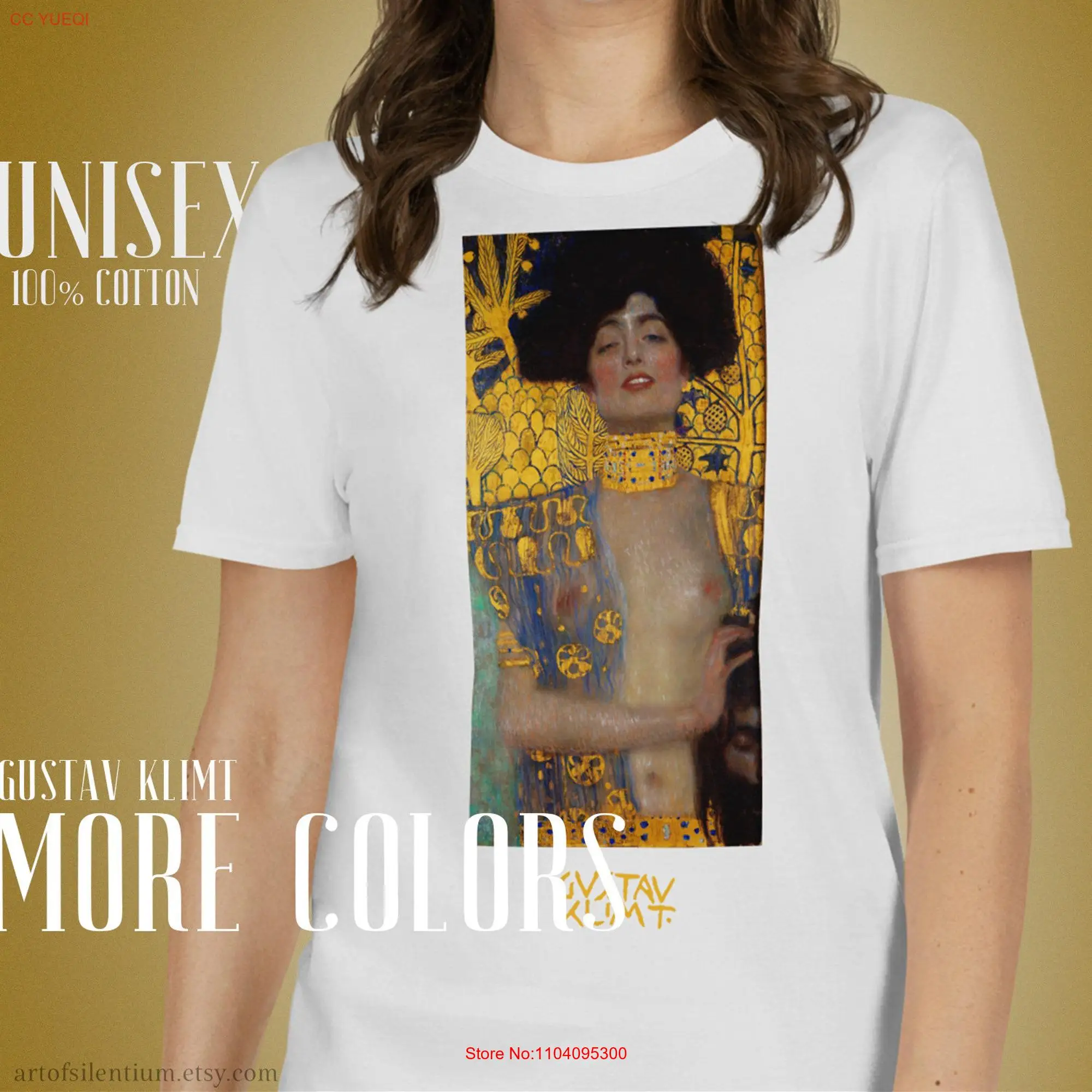 Judith T Shirt Gustav Klimt Aesthetic History Art and the Head of Holofernes Yellow long or short sleeves