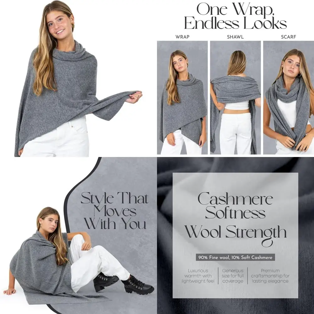 

Роскошная кашемировая вязаная накидка, палантин из пашмины, всесезонная женская шерстяная шаль