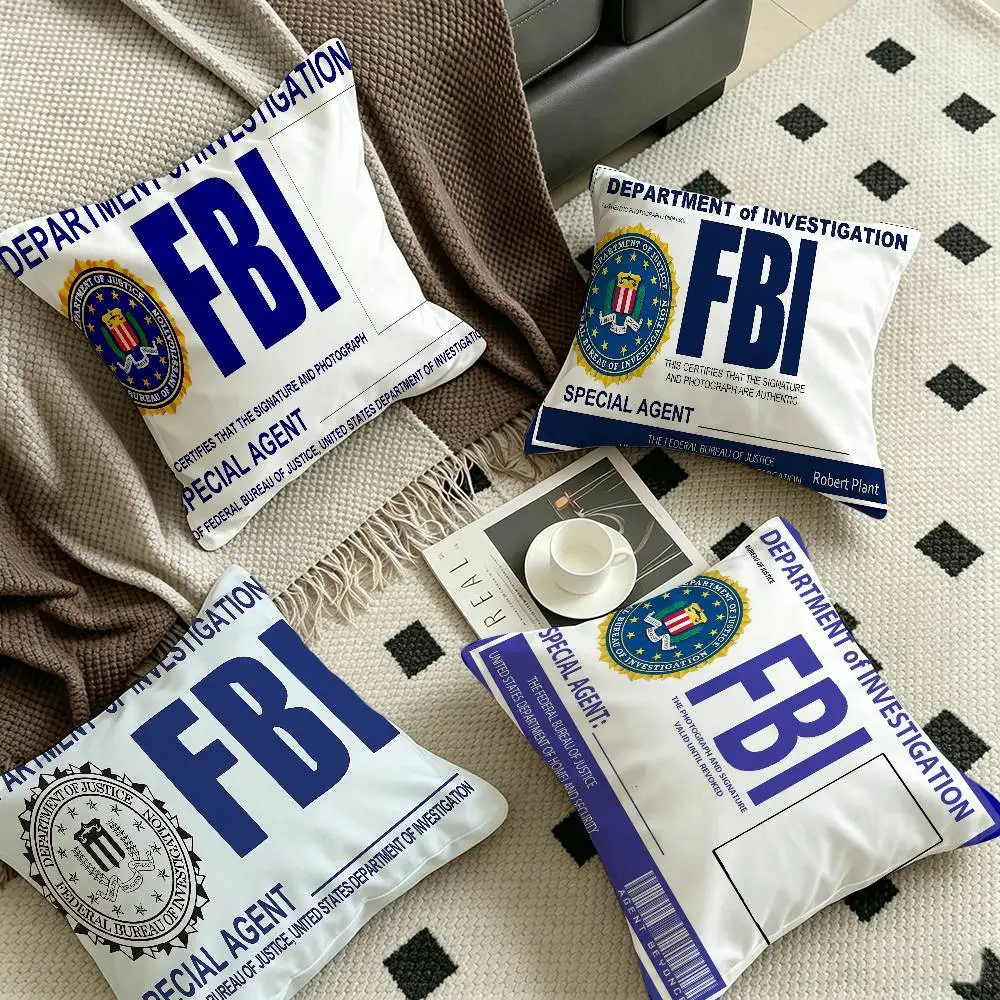 Police FBI Matte Film Cushion Cover Pillowcase Upholstery Sofa Throw Pillow Home Decor Pillowcas