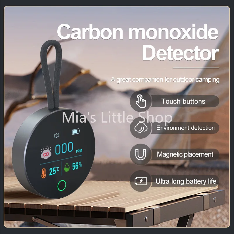 Portable CO Detector Carbon Monoxide Alarm for RV Camping Car Travel Home with LCD Display