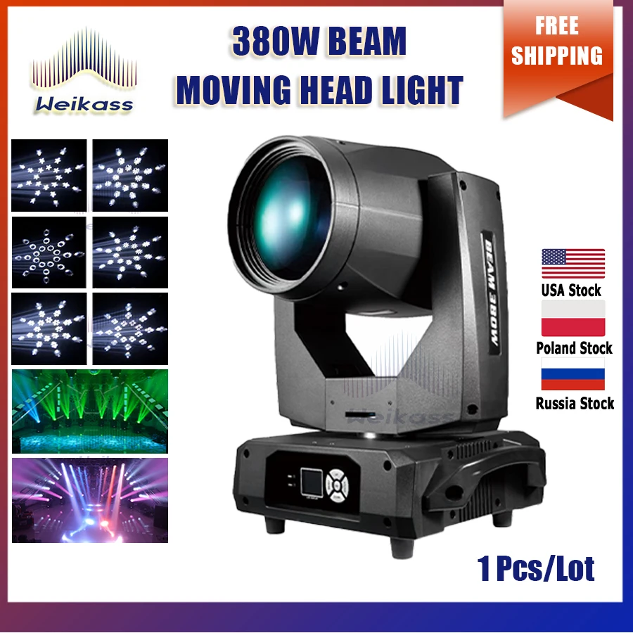 

0 Tax 1Pcs Sharpy lyre Beam 380W 20R Moving Head Light Dmx Key Model Sharpy Beam 380W Stage Disco Lights Power Dj Effect