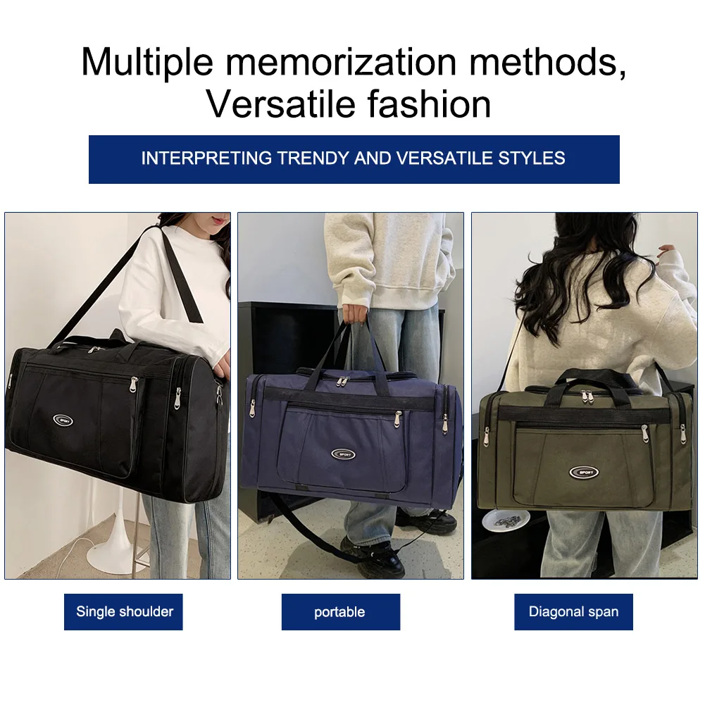 

Oxford Weekend Duffle Bag Large Capacity Trip Work Storage Bag Waterproof Portable Unisex Zipper Outdoors Duffle Travel Bag