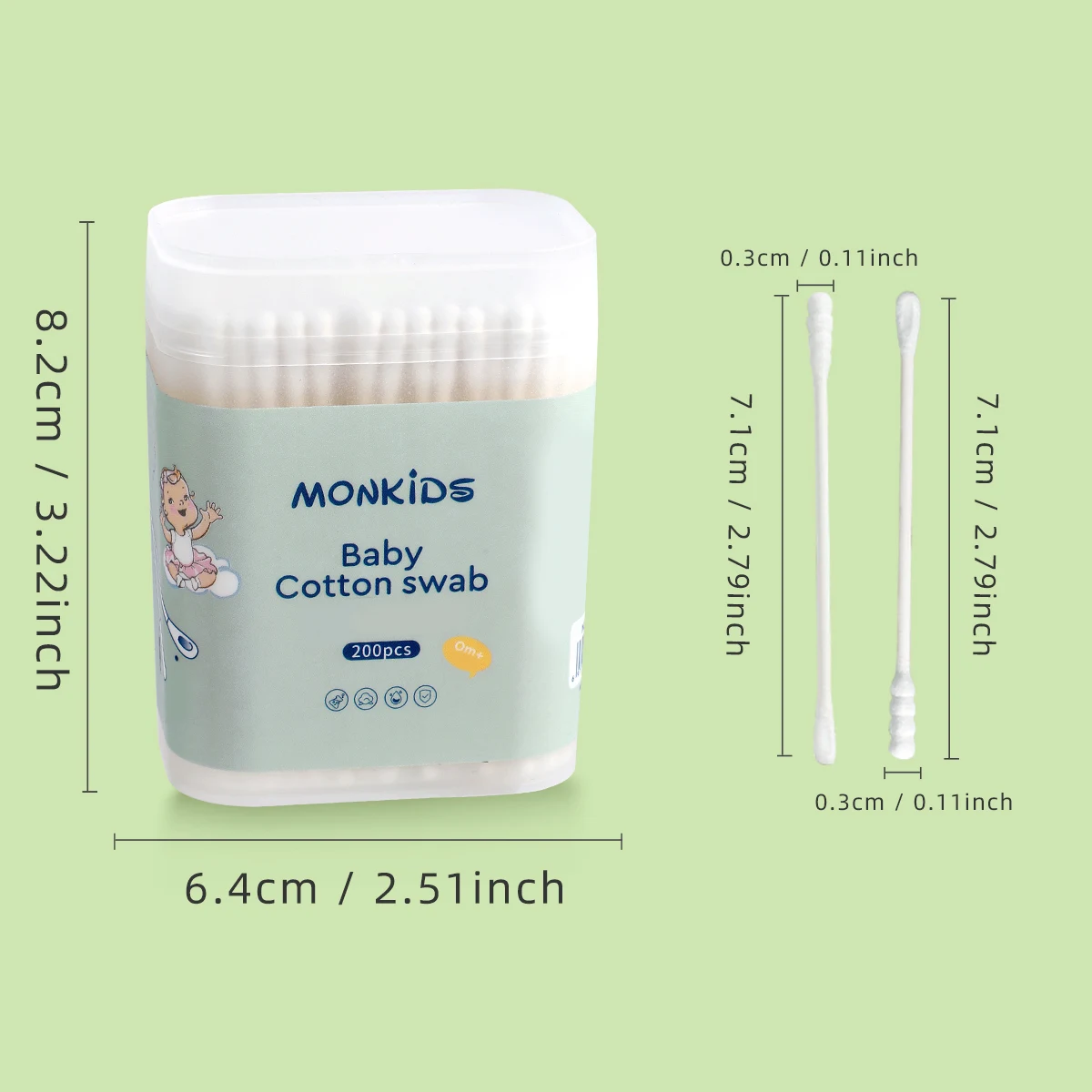200/300/500 Ohrlöffel-Wattestäbchen, multifunktionale Schönheits- und Reinigungswerkzeuge, zur Ohrenreinigung, zum Auftragen von Make-up und für präzise Reinigungsarbeiten. – Detail 3