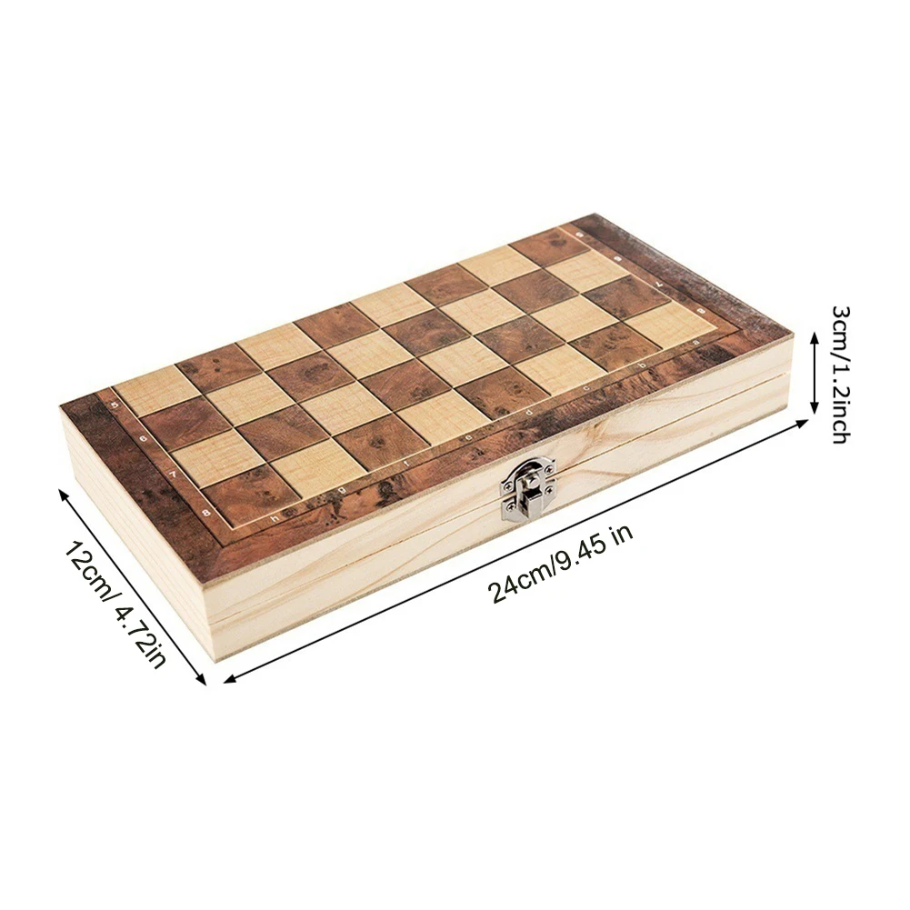 Juego de ajedrez 3 en 1, almacenamiento plegable, juegos de tablero de ajedrez de madera, juego de ajedrez exquisito, juegos de ajedrez de viaje para juego de mesa de ajedrez