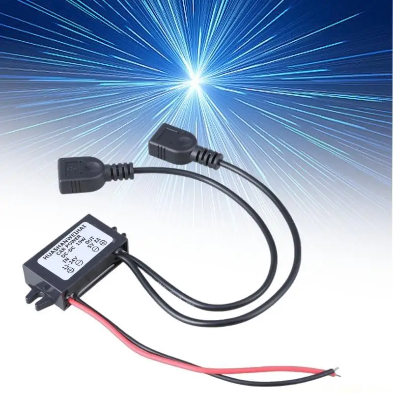 E56B Waterproof Voltages Reduction Module Car Power Converters DC24-12V to 5V3A