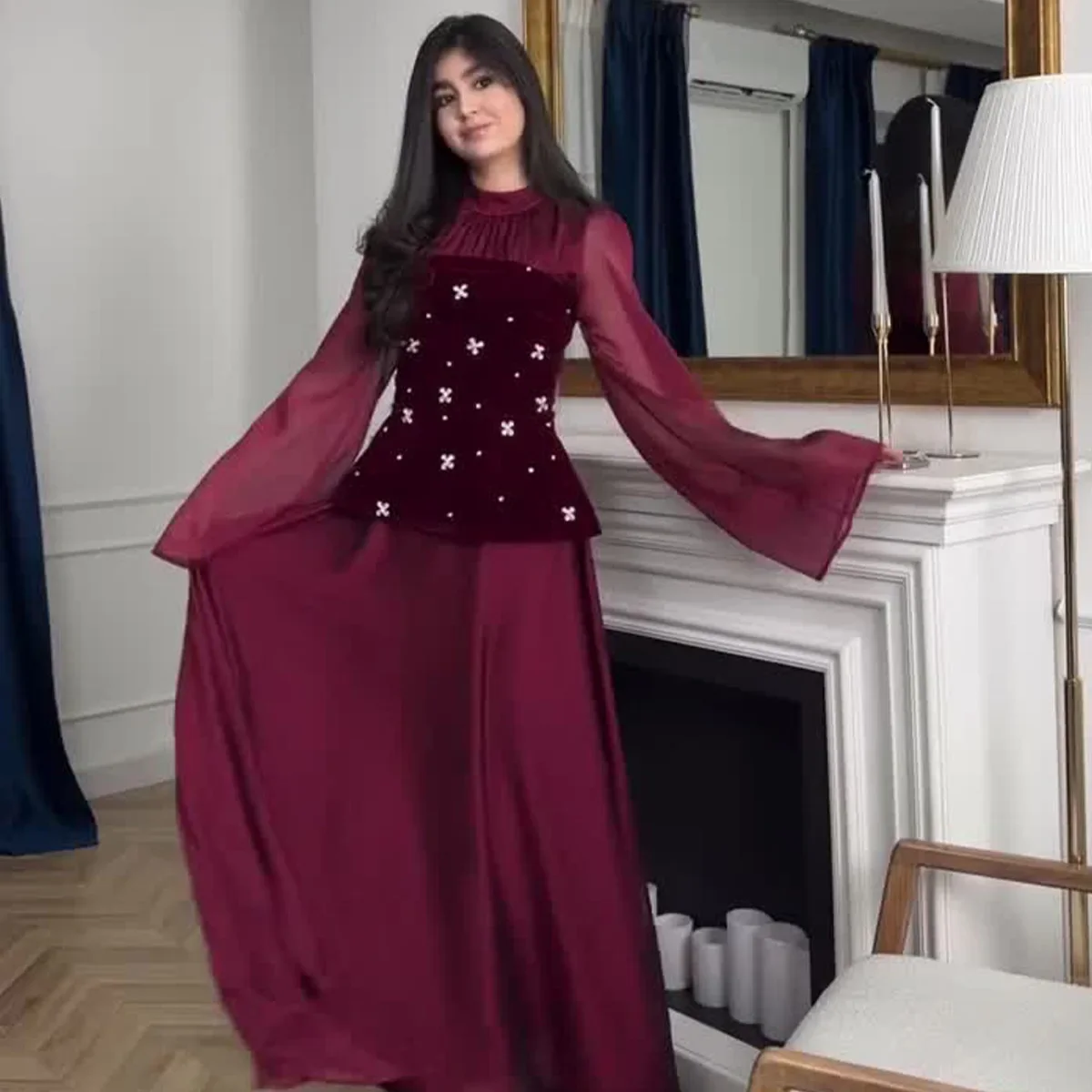 ダイヤモンドのインレイ、パッチワークのデザイン、ウエストを締めてスリムな体型を示す、新しいヨーロッパとアメリカの春スタイルのレディースドレス。