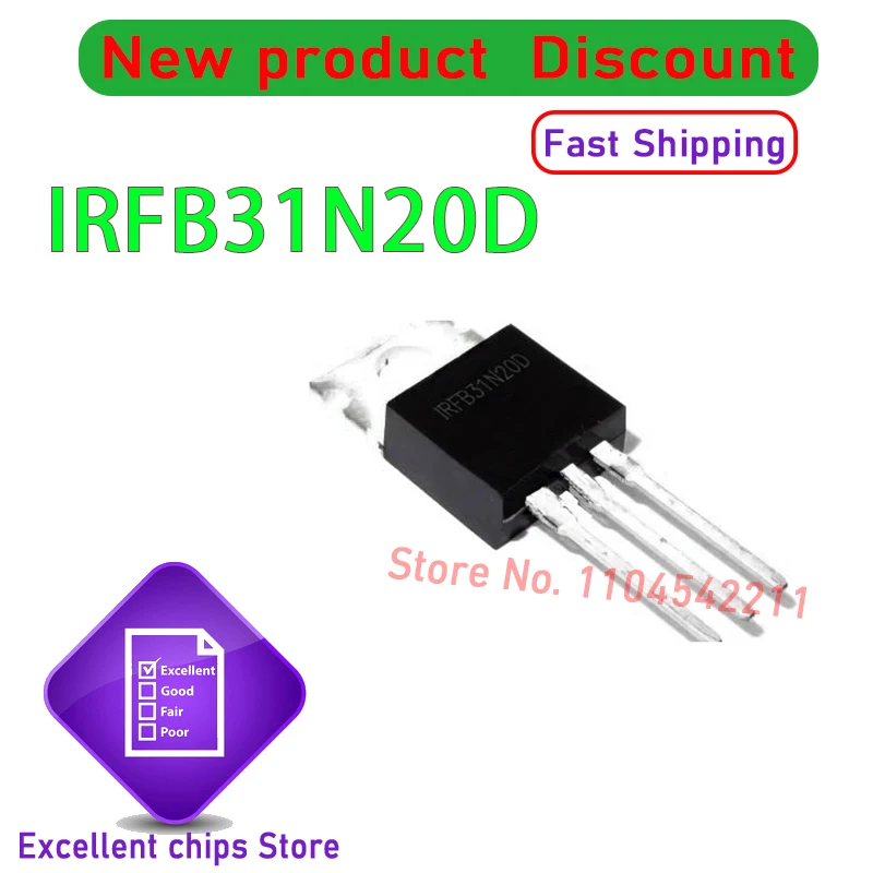 

10pcs/lot Original IRFB31N20D IRFB31N20 31N20 TO220 31A 200V Field Effect Transistor 100% New and Genuine