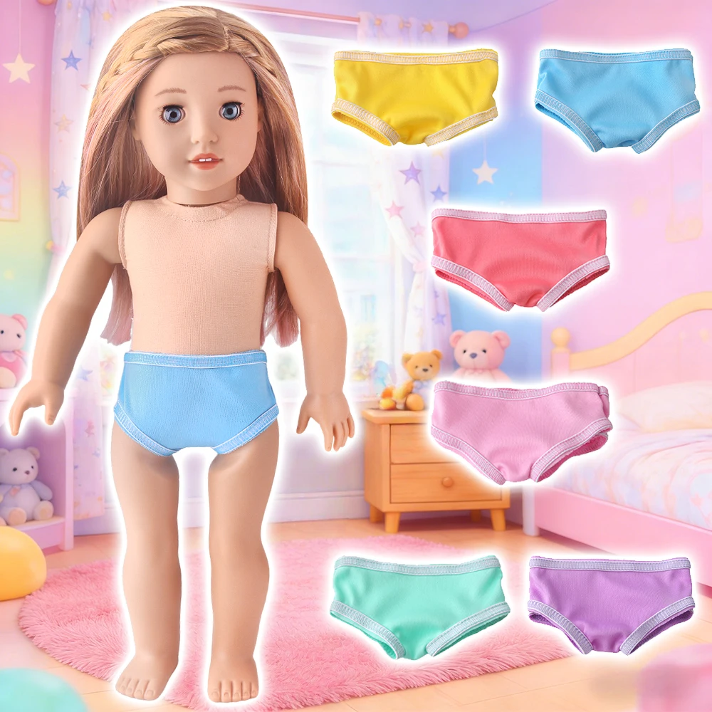 

43-45 Cm Baby Doll Cute Little Underwear For American Ours & Generation 18-inch Girl Dolls Briefs Kids Toys Gift Panties
