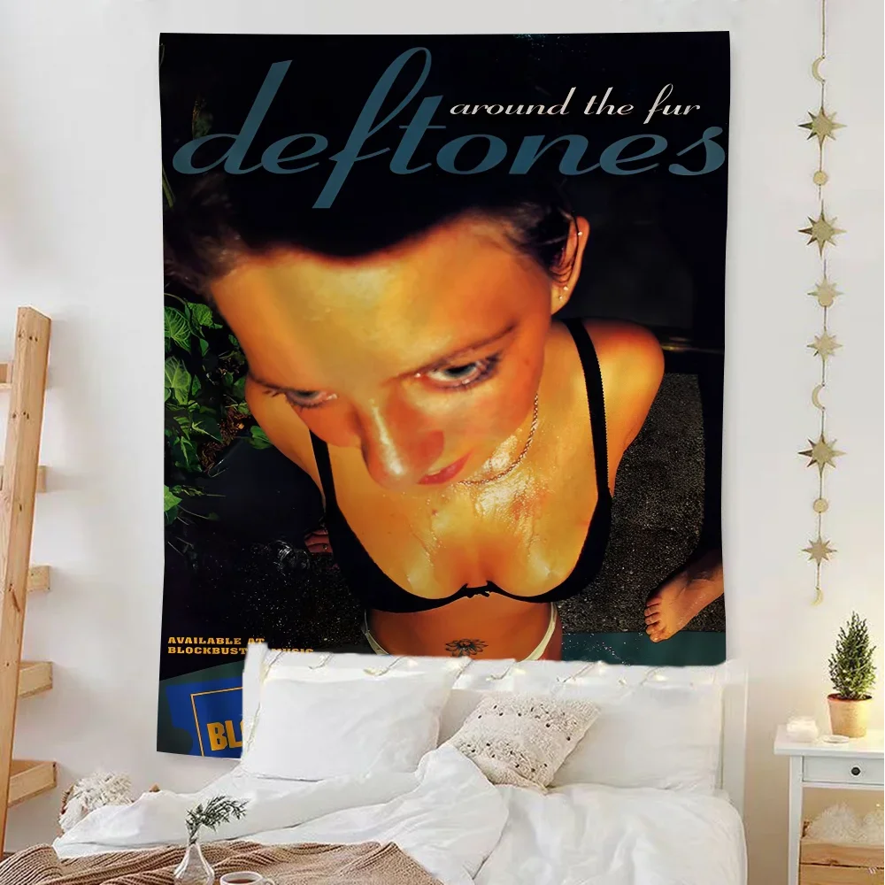 Deftones Singer Popular Band Cartoon Tapestry Art Science Fiction Room Home Decor Wall Hanging Sheets