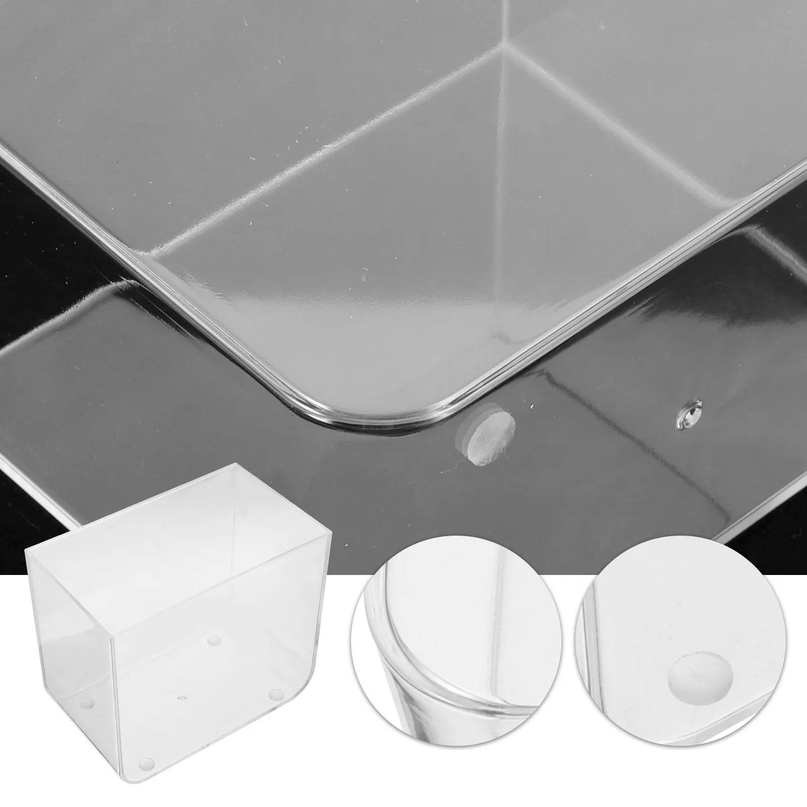 

Mini Aquarium Small Tank No Lid Betta Fish Tank Square Clear Fish Bowl Desktop Aquarium for Home Office Decoration