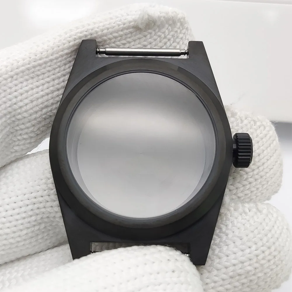 

Watch box Waterproof watch case in matt black steel Skx007 42mm, high quality, with sapphire crystal, for movement Nh35 Nh36