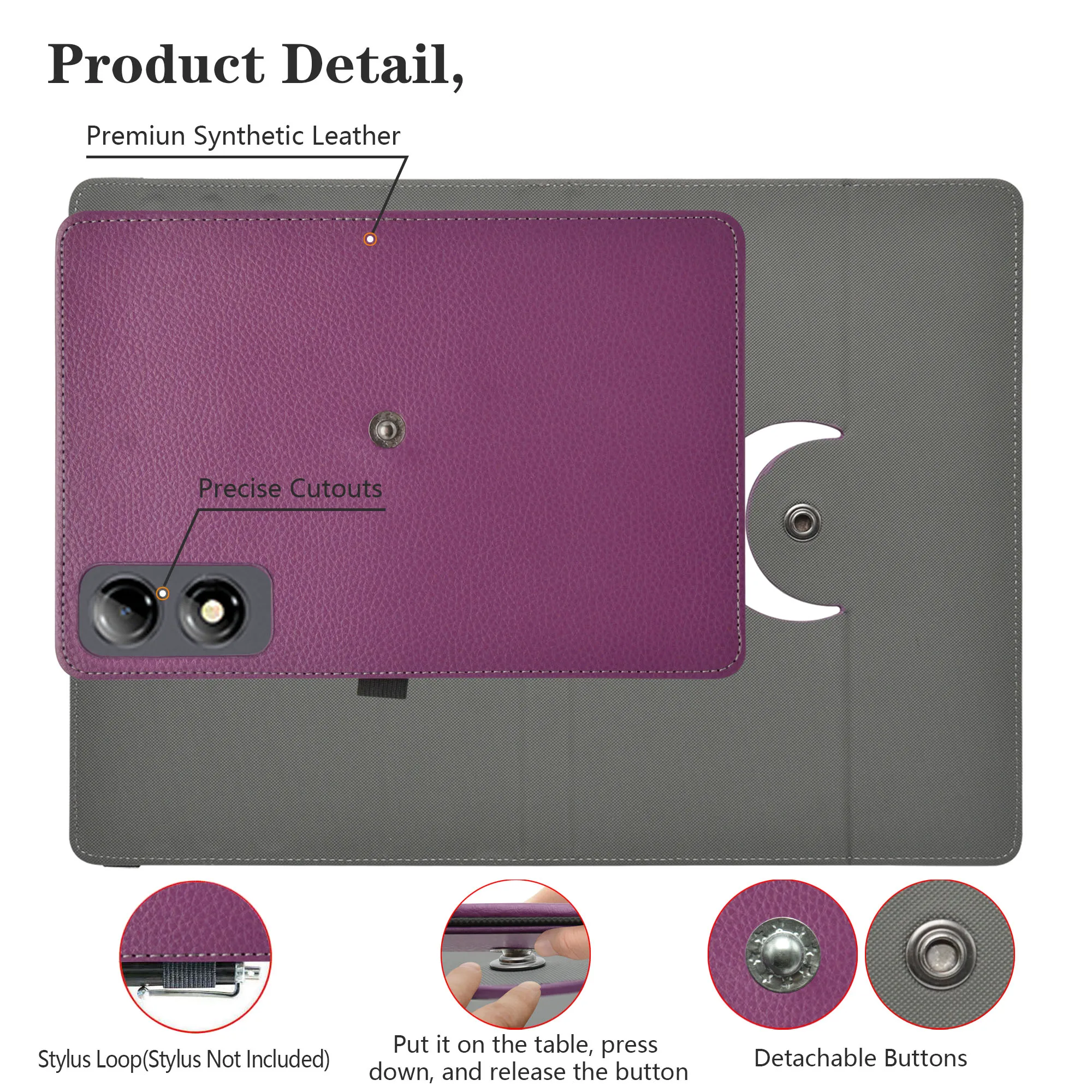 For Phatom E8A/HAOVM M8 8.7 inch Tablet Case , 360 Degree Rotary Rotating PU Leather Cover 4