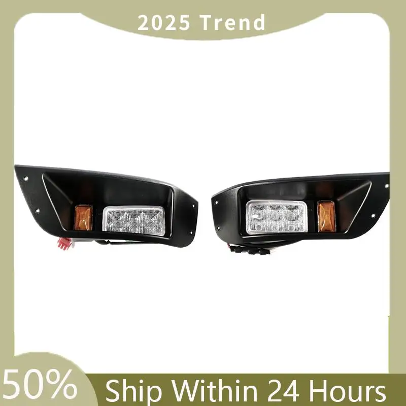 

A35F New Golf Cart LED Headlight Black Golf Cart LED Headlight And Tail Light Kit For Club Car EZGO TXT Golf Cart Accessories