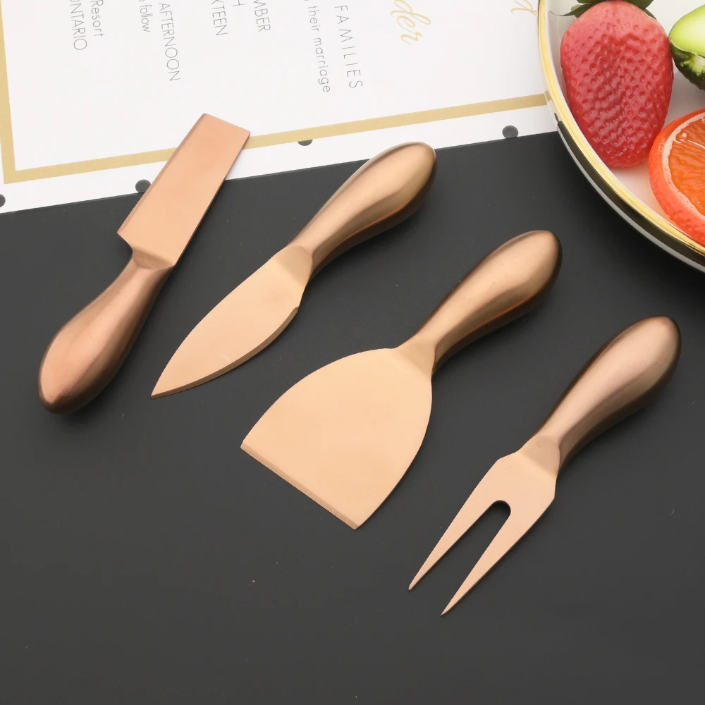 Matte Rose Gold Cheese Knife Stainless Steel Multi-function Cheese Knives Spatula Butter Knife Cooking Tools Kitchen Supplies