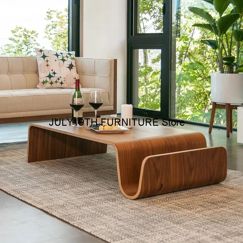 Wooden Dining Small Coffee Table Console Corner Tea Design Side Center Coffee Table Auxiliary Couchtisch Modern Furniture XY50BT