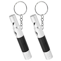 2 Pcs Compass Whistle Life-saving Backpacking Emergency Whistles Key Chain Aluminum Alloy Multi Function Rescue Man