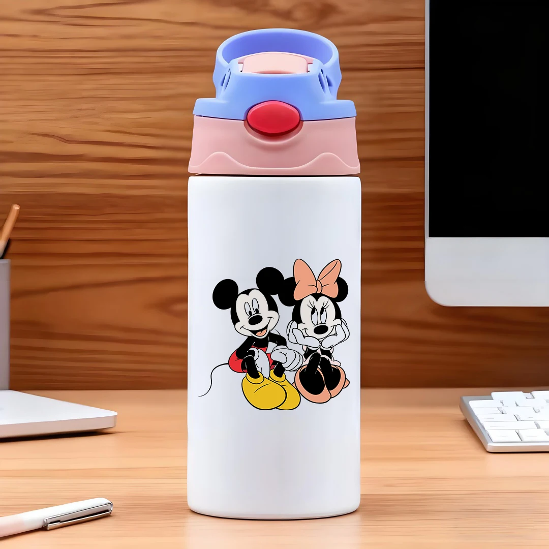 

Disney Classic Mickey & Minnie Cartoon 304 Stainless Steel Straw Cup for Kids New Year Gift