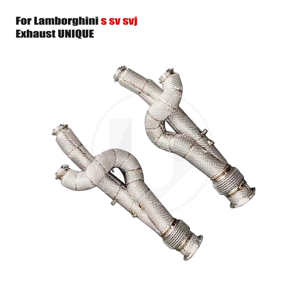 UNIQUE For 2017+ Lamborghini LP770 SVJ V12 6.5L Equal length without cat downpipe With insulator downpipe without cat exhaust pi