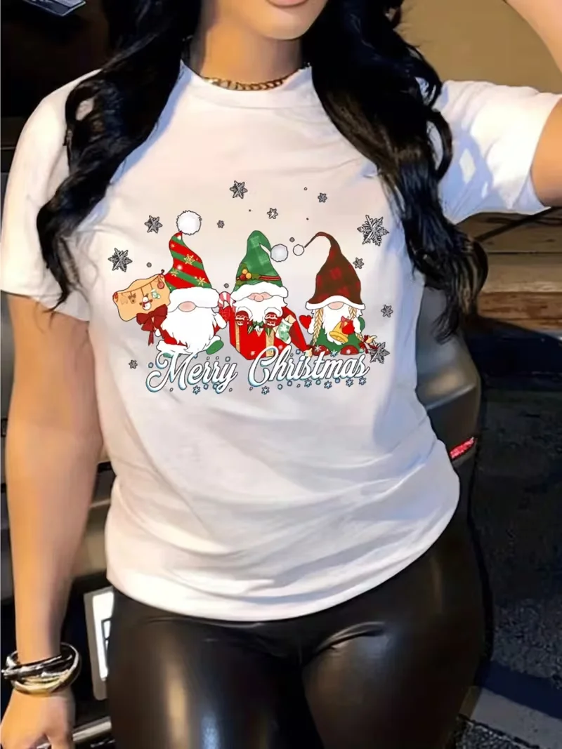 Merry Christmas Gnomes T Shirt Women Winter Carnival Graphic Tees Snow Festival Xmas Market Trip Festive Photo Op Attire