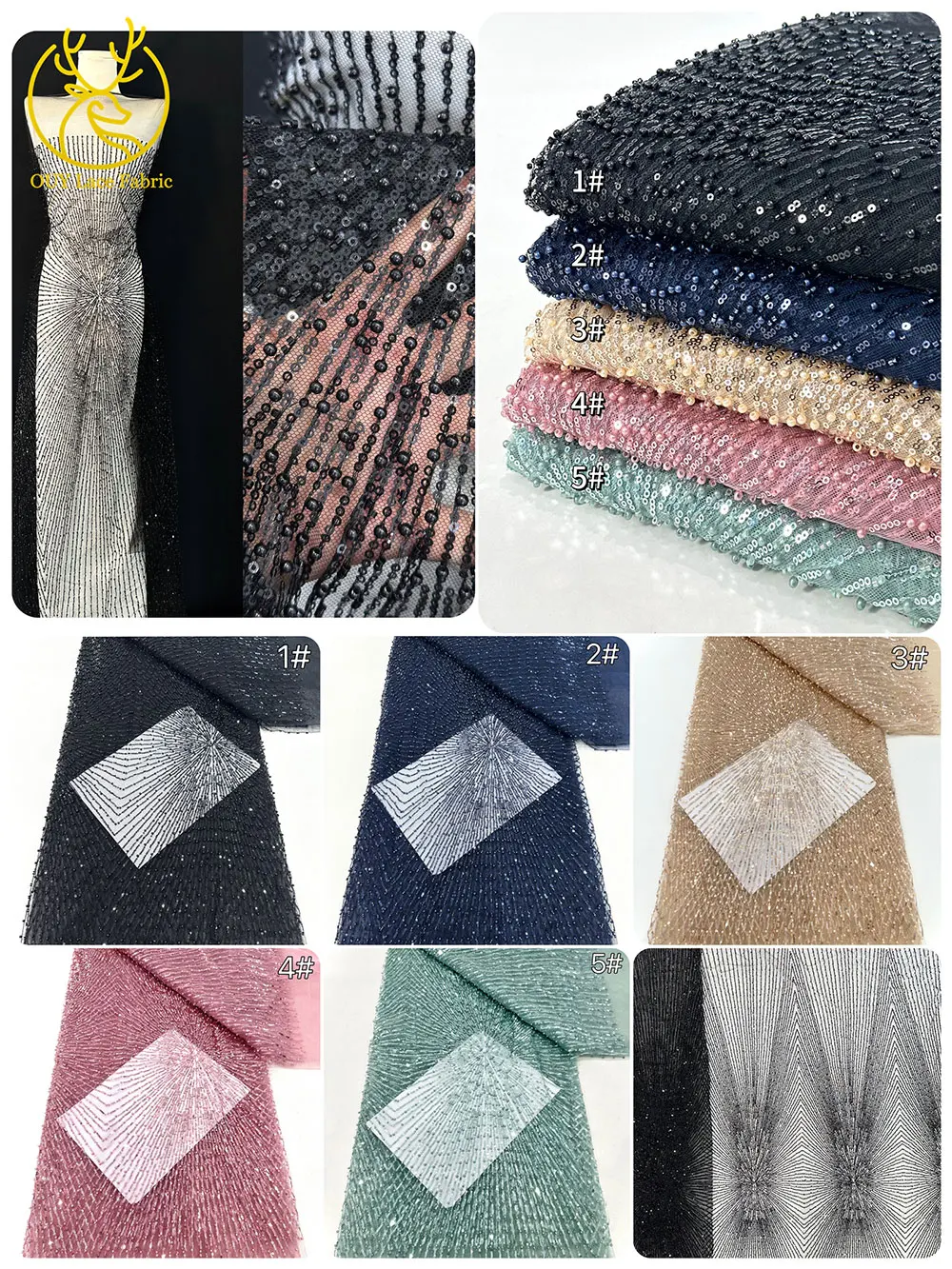 الفرنسية الترتر أقمشة الدانتيل 2025 الأفريقي مطرز أقمشة الدانتيل الأسود النيجيري تول أقمشة الدانتيل السيدات فستان حفلات الزفاف 5 ياردات