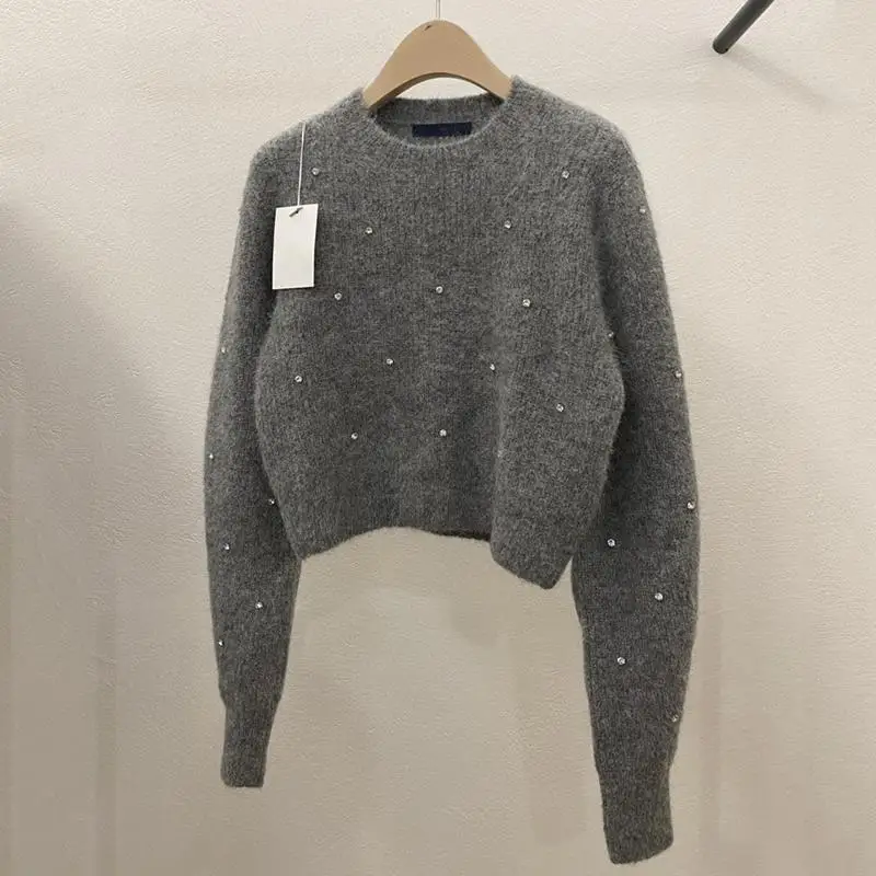 

Soft Cozy Loose Long Sve round Ne Knitted Sweater Women's Top Dongda Gate Autumn Winter New Sle Commute Sle Pure Color