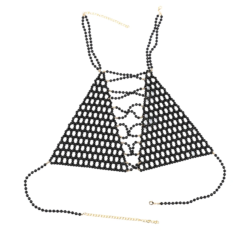 Hazem Story 여성 2025 여름 새로운 인기 오-넥 숙녀 파티 여성 우아한 목도리 탑 패션 진주 목도리 탑