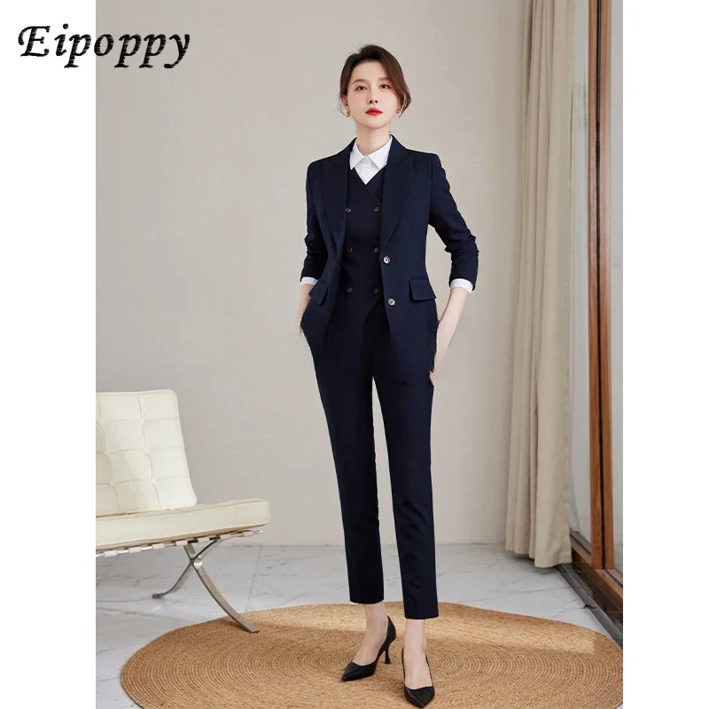 Professional clothing, women's clothing, autumn and winter fashion suit set