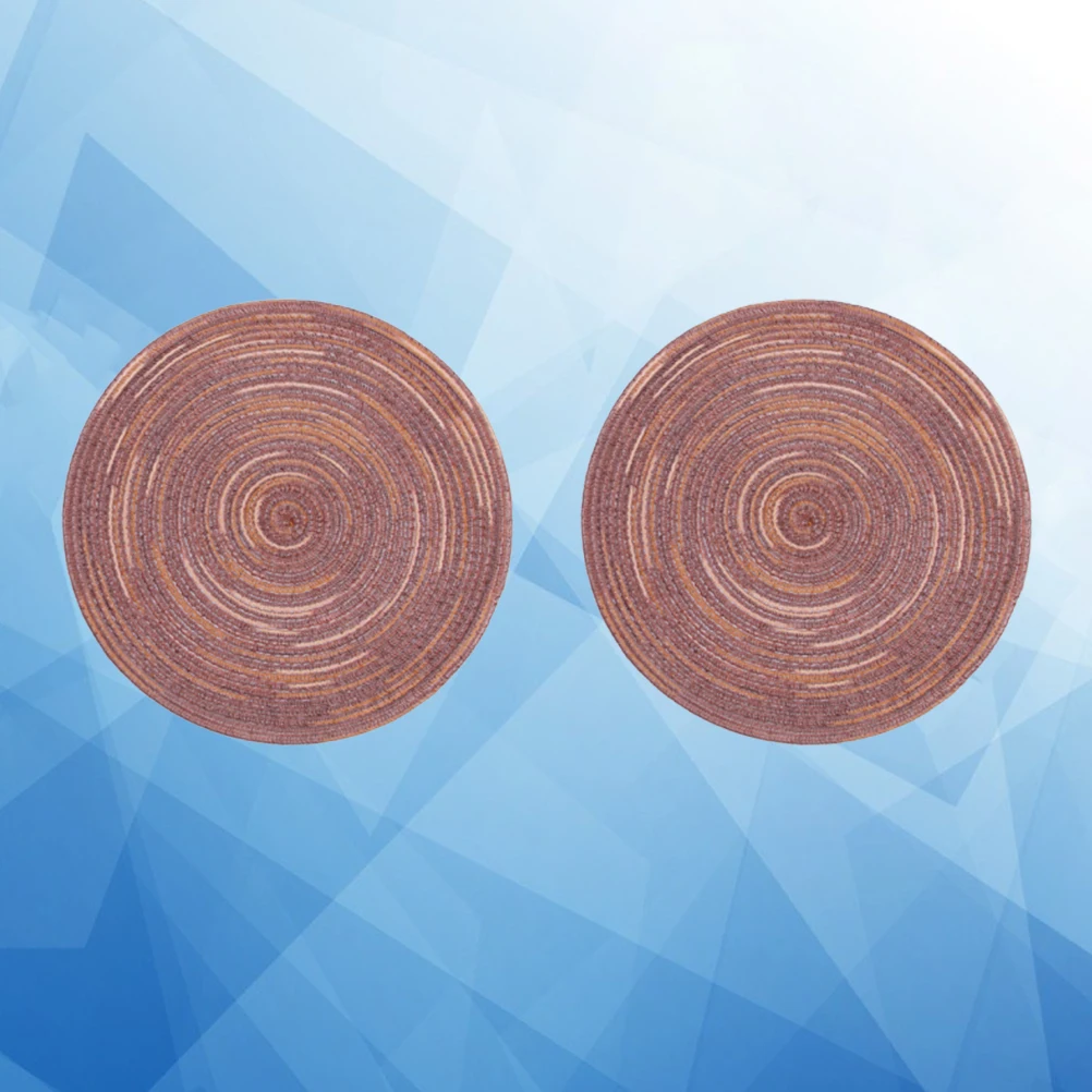 

2 Pcs Heat Resistant Placemat Absorbent Hand-woven Cotton Coaster Table Protection Gift Textiles