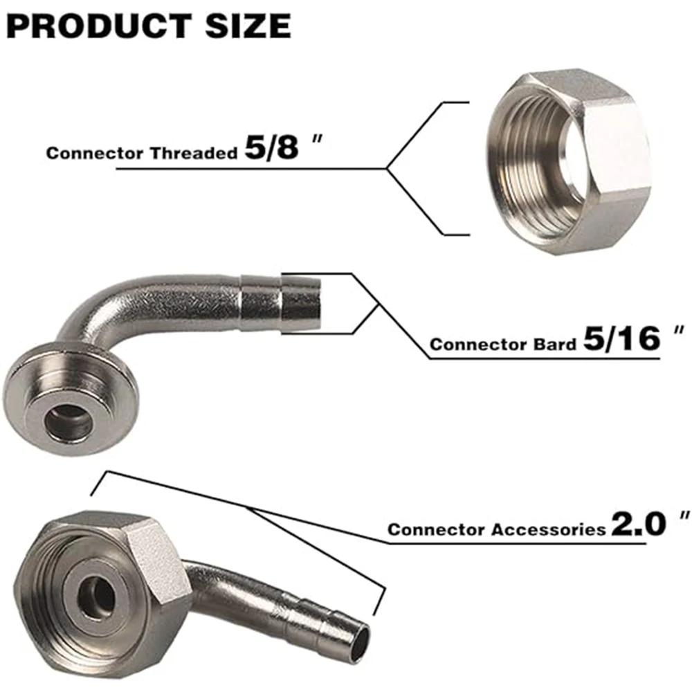 Beer Hex Nut with 90° Tail Piece Elbow Beer Faucet Connector Accessories G5/8\