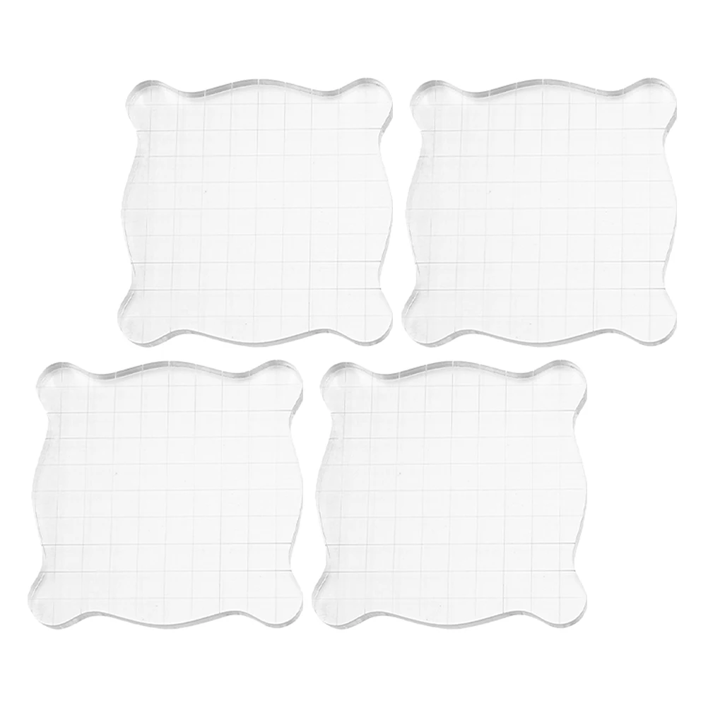 

4Pcs Transparent Stamp Blocks Precision Alignment Tool for Crafting Stamps in Albums Greeting Cards and Journals
