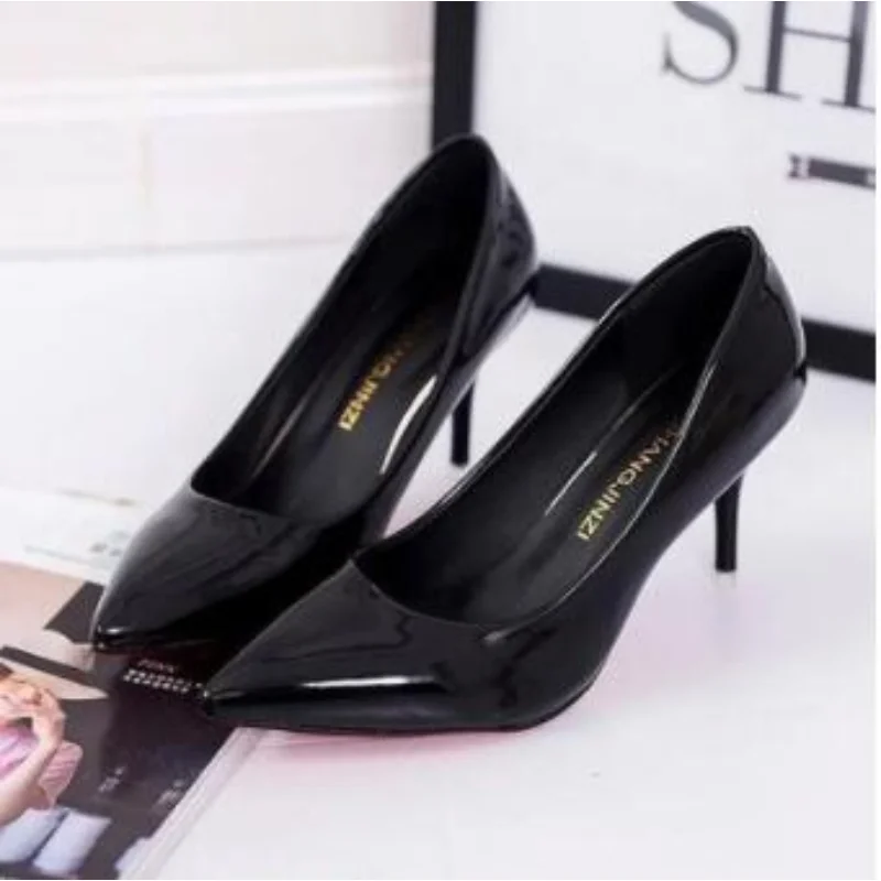 Women\'s Shoes Large Size Boats Shoes Woman High Heels Wedding Shoes Pumps zapatos mujer 2024 Thick Heels ladies shoes Black Red