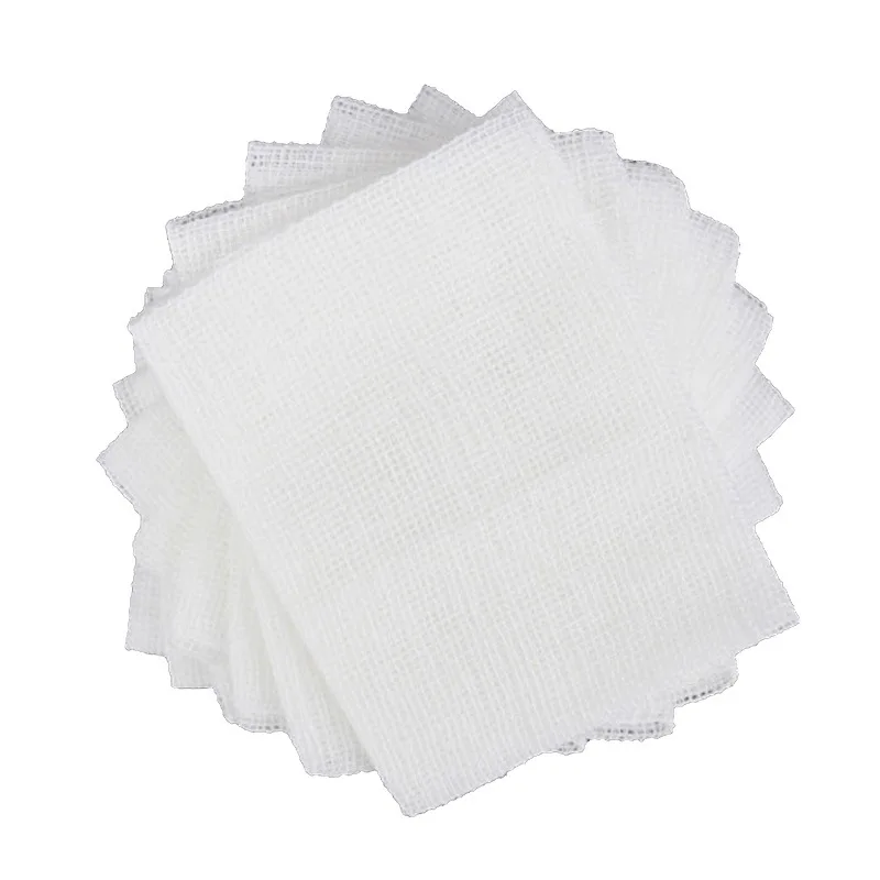 10 Sheets/Bag White Gauze Sterilized Disposable Absorbent Cotton Gauze Wound Dressing Bandage Breathable First Aid Skin Patch
