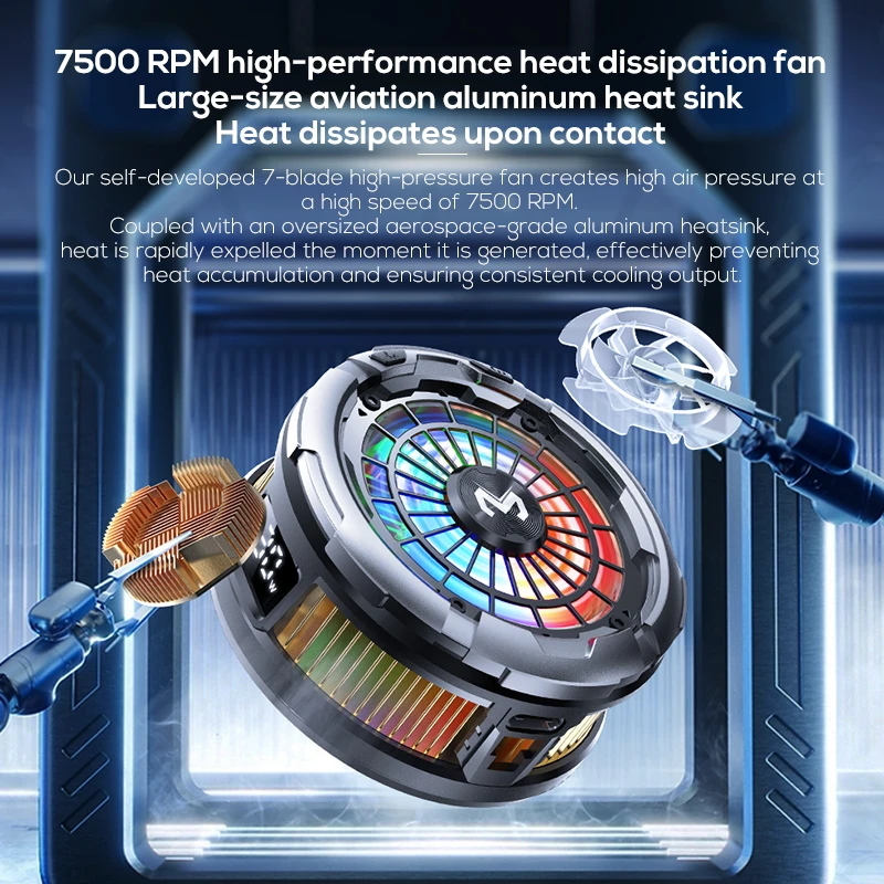 MEMO CX26 Magnetic / Clip AI Semiconductor Freeze Refrigeration Phone Cooler 12V/2.5A Digital Display Fast Cooling Fan Radiator
