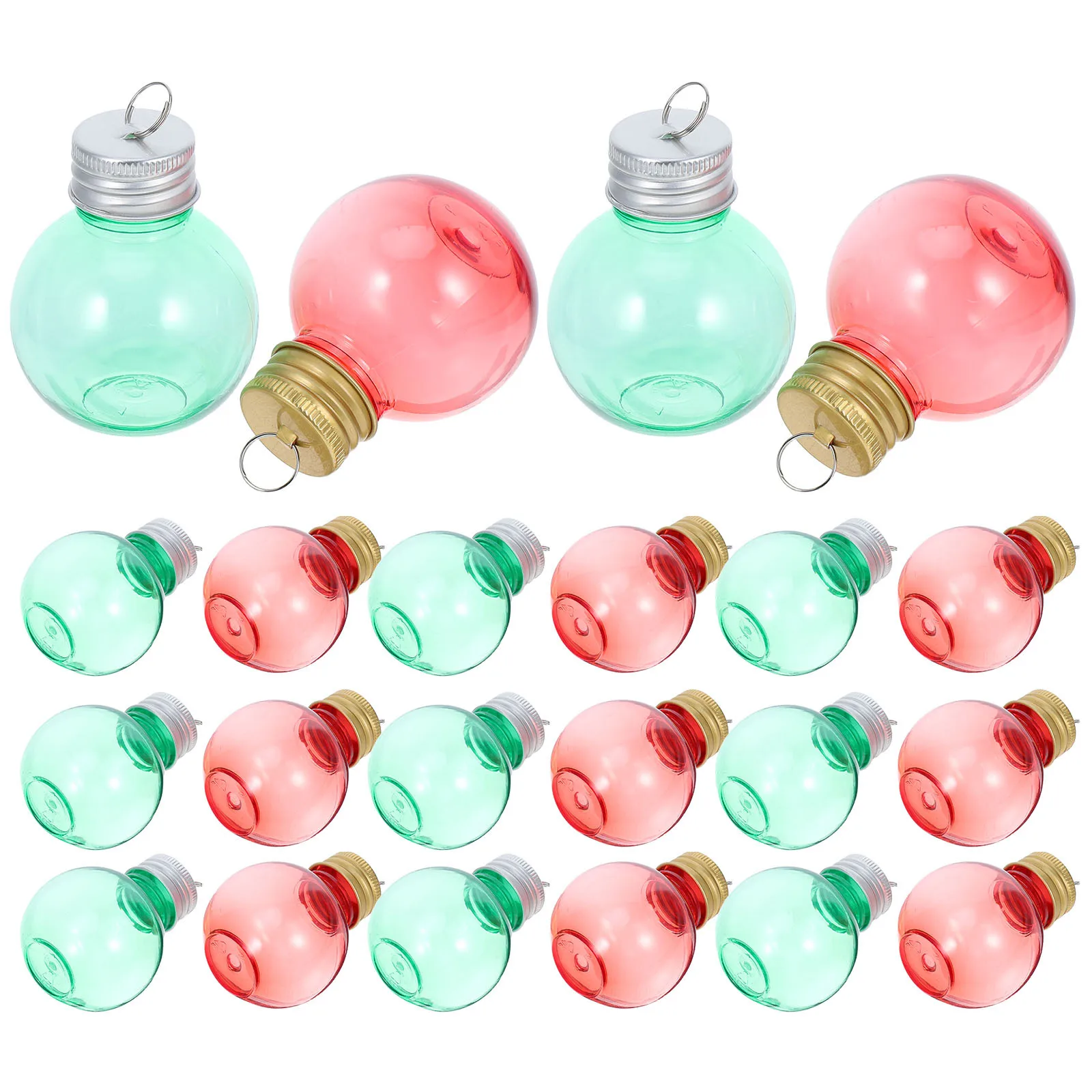 

24 Pcs Clear Light Bulbs Christmas Tree Fillable Ornaments Ball Pendant Balls Water Bottles Baubles Drink