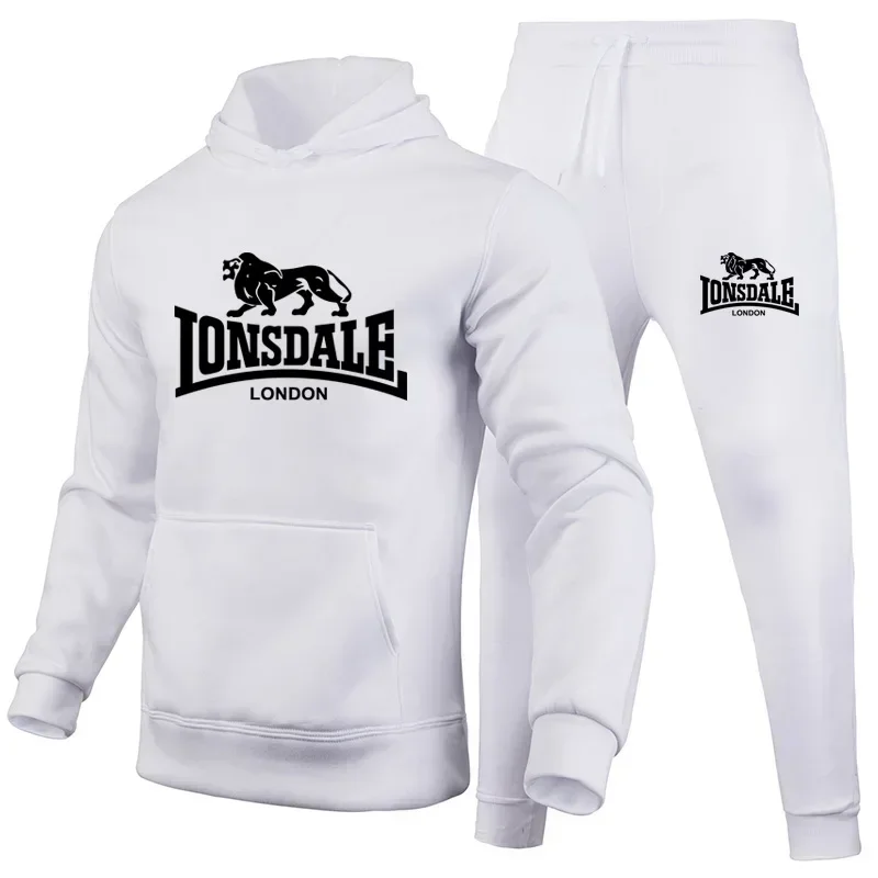 Abbigliamento da uomo primavera e autunno moda stampato fitness casual jogging set di abbigliamento sportivo felpa con cappuccio a maniche lunghe + pantaloni della tuta 2 pezzi