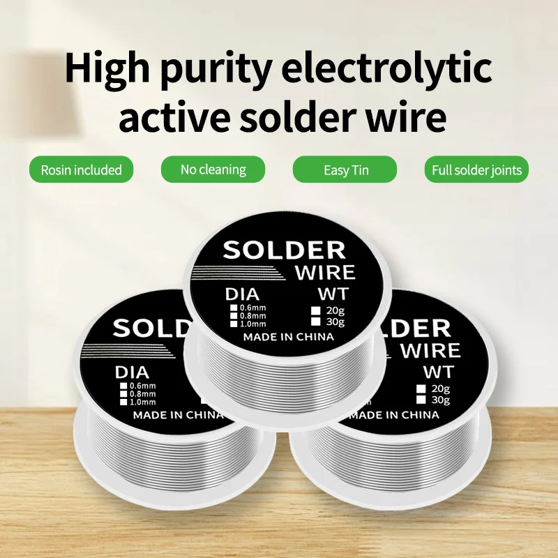 

HANZHIZAO, 0.8mm solder wire coil, electronic maintenance welding tool accessories, high melting point welding wire, industrial