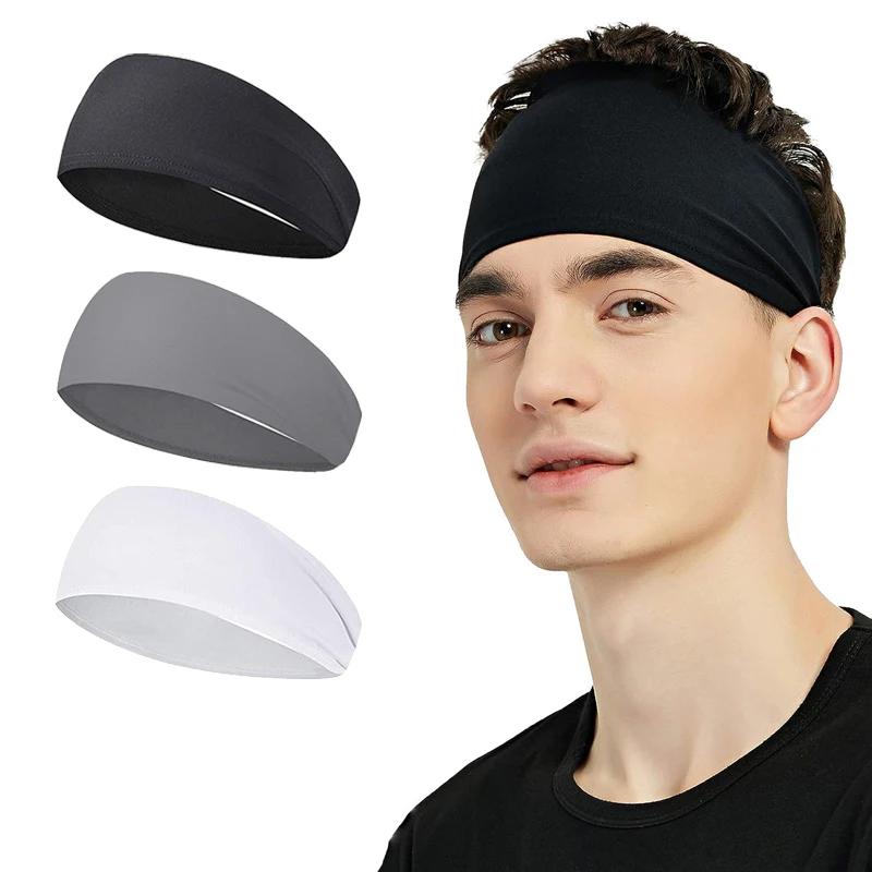 1/2 Uds. Diadema deportiva para hombres, banda para la cabeza de satén deportiva para Fitness con elasticidad, diademas absorbentes para el sudor para Yoga para mujeres y hombres