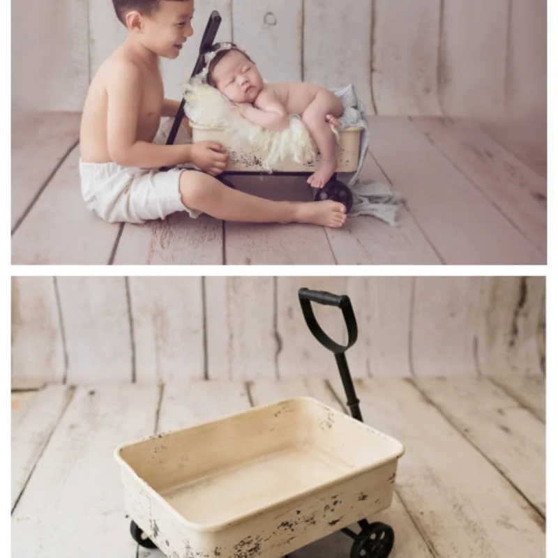 Newborn photography props Simulated stump Retro bucket Full moon props