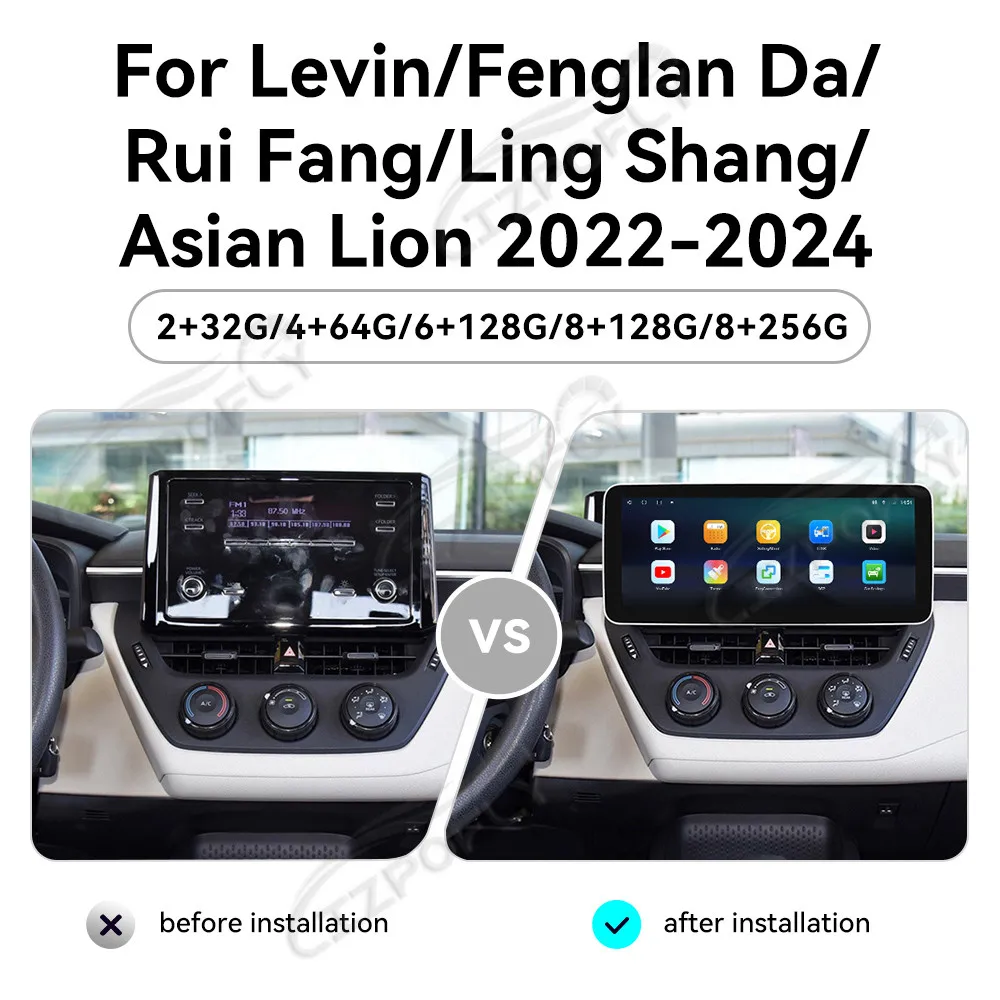 12.3 Inch Car Radio For Toyota Levin/Frontlander/Corolla Cross/Ling Shang/Allion 2022-2024 Carplay Android GPS Navigation WIFI