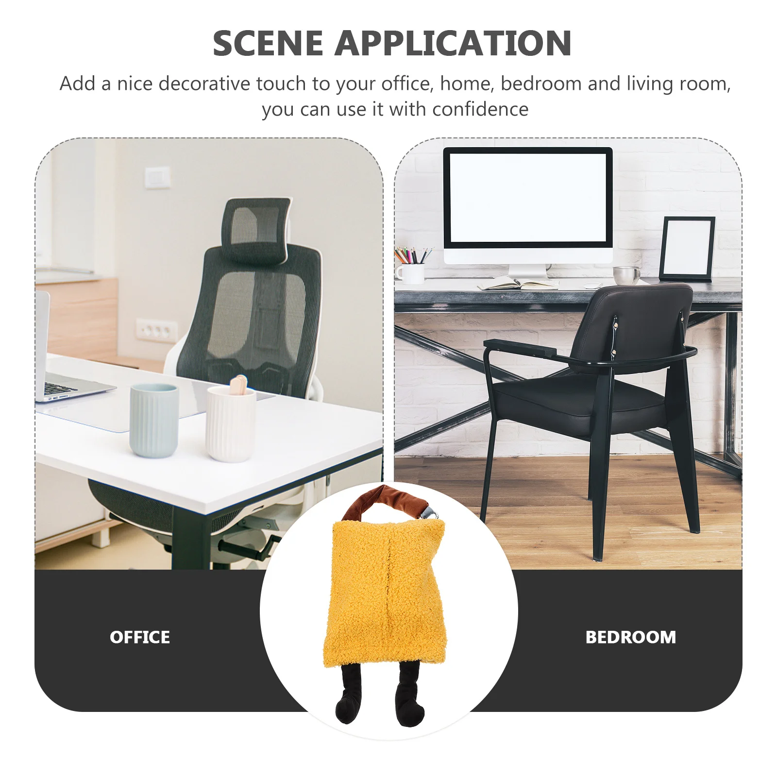 

Practical Car Tissue Holder Cloth Tissue Box Cover Polyester Fiber Napkin Storage Container for Bedroom Office Living